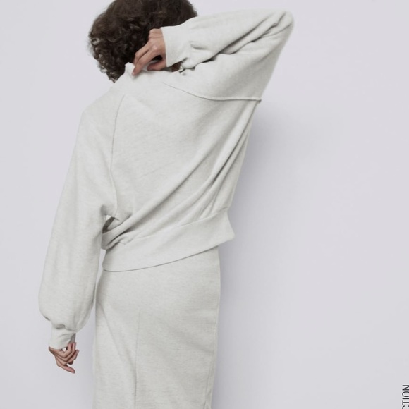 Zara Plush Balloon Sleeve Sweatshirt - Picture 3 of 6